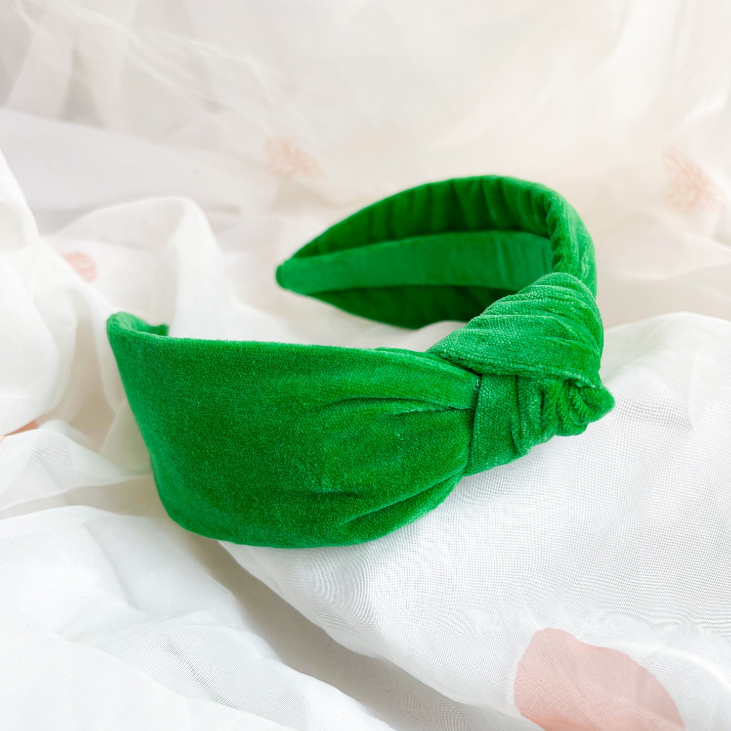 Green Velvet Knot Headband