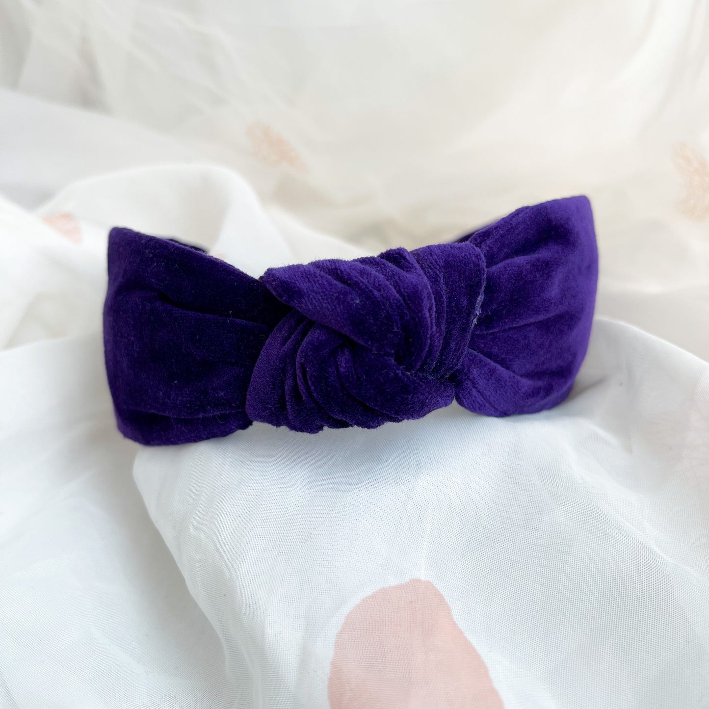 Purple Velvet Knot Headband