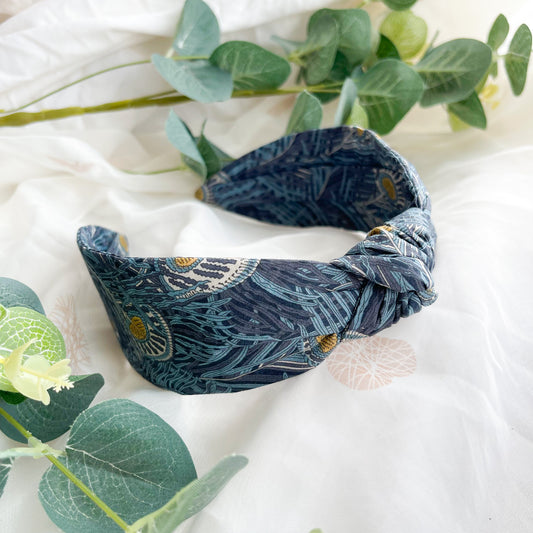 Queen Hera Peacock Liberty of London Print Knot Headband