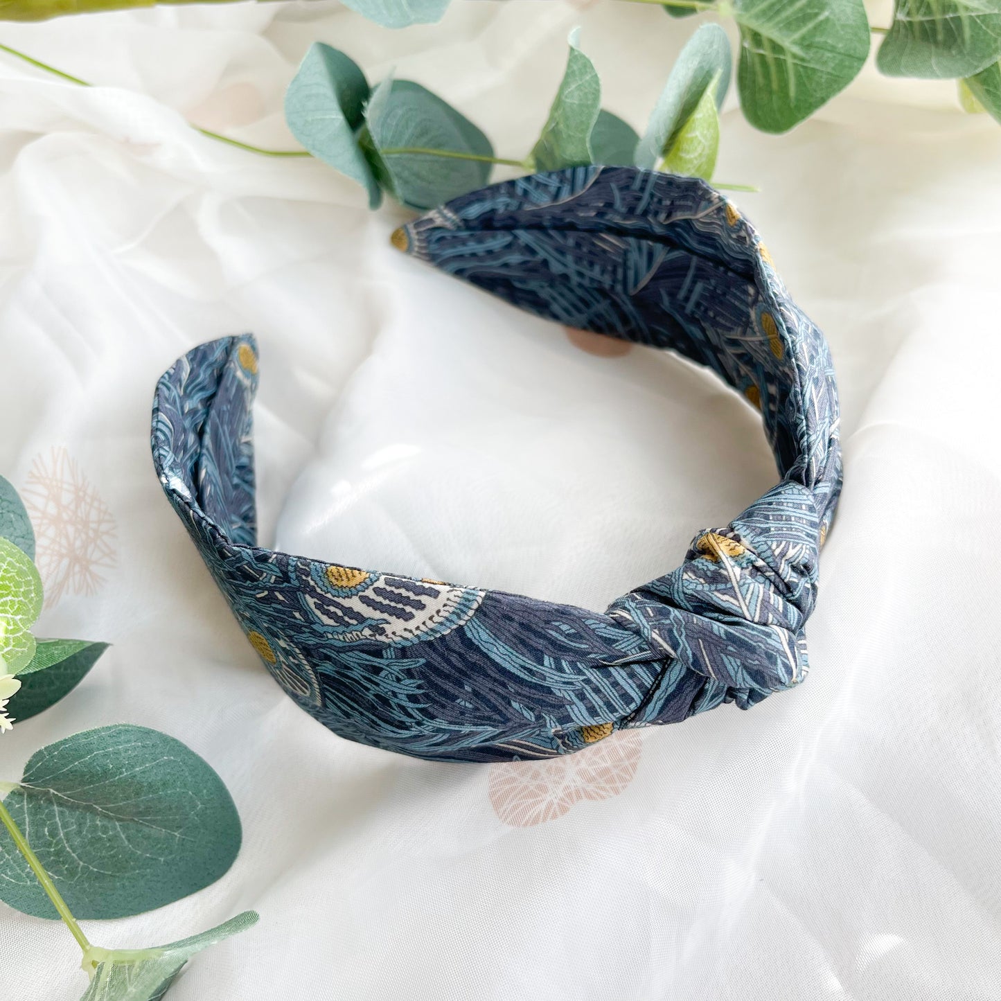 Queen Hera Peacock Liberty of London Print Knot Headband