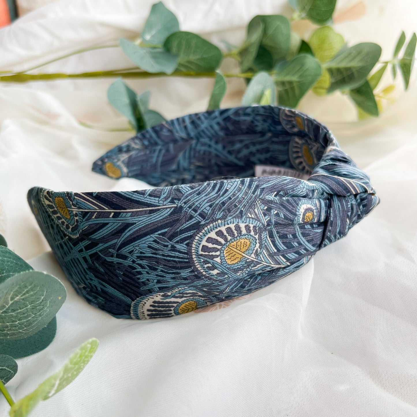 Queen Hera Peacock Liberty of London Print Knot Headband