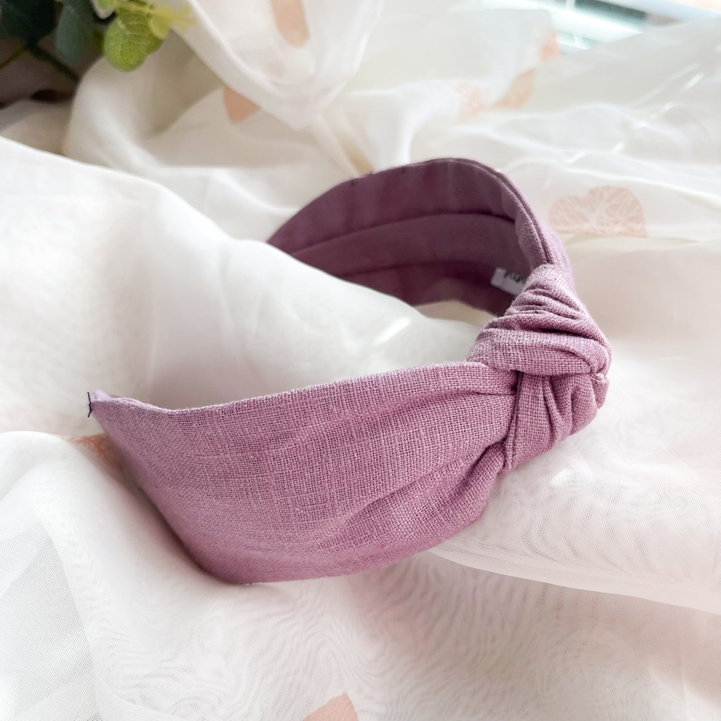 Lilac Linen Knot Headband