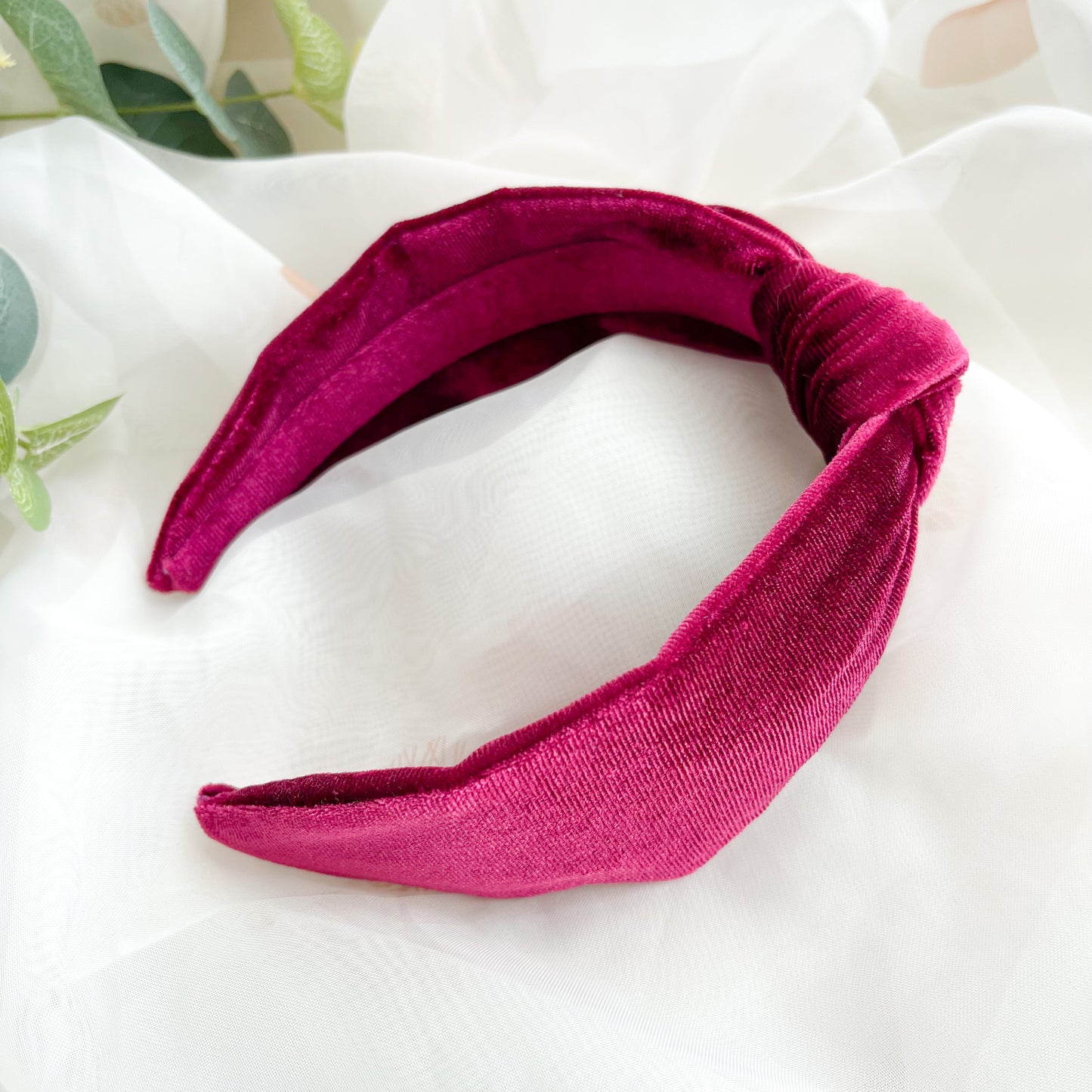 Pink Velvet Knot Headband