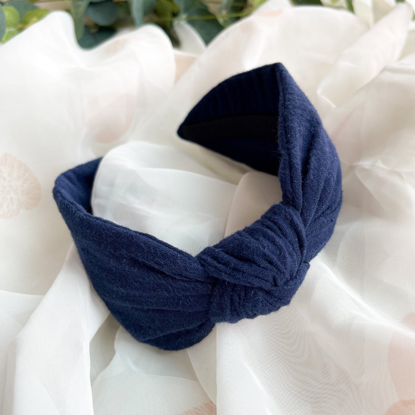 Plain Navy Knot Headband
