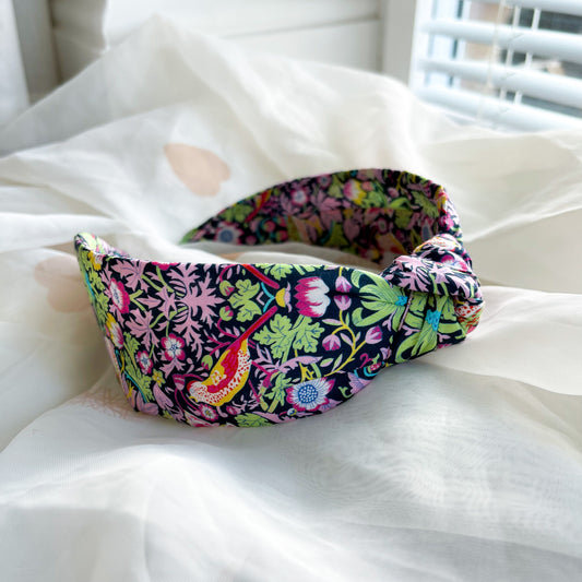 Strawberry Thief Purple Liberty of London Print Knot Headband