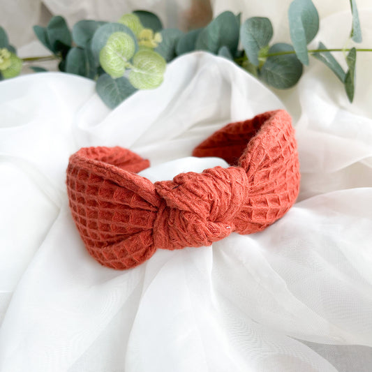 Orange Waffle Knot Headband