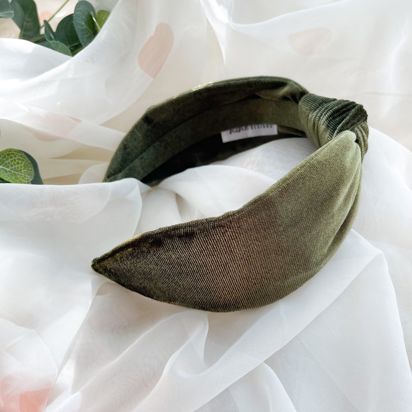 Olive Velvet Knot Headband