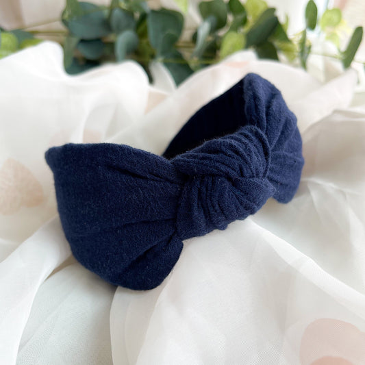 Plain Navy Knot Headband
