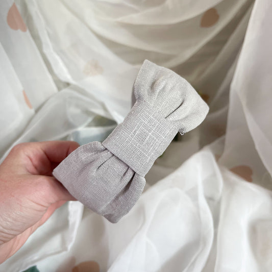 Taupe Linen Turban Headband