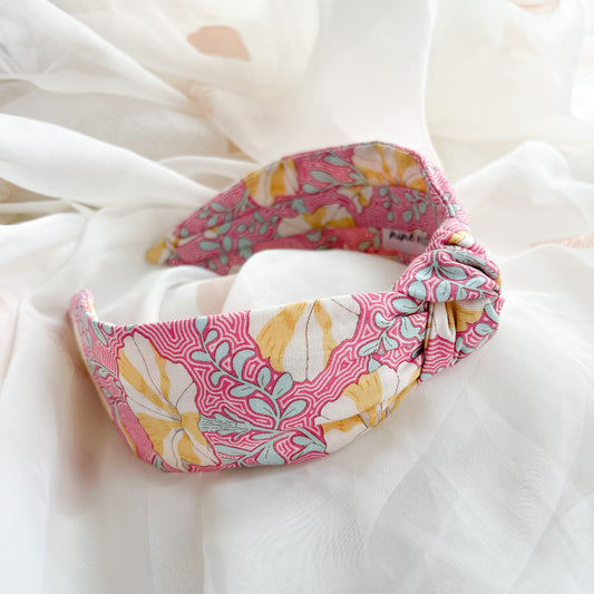 Floral Wave Print Knot Headband