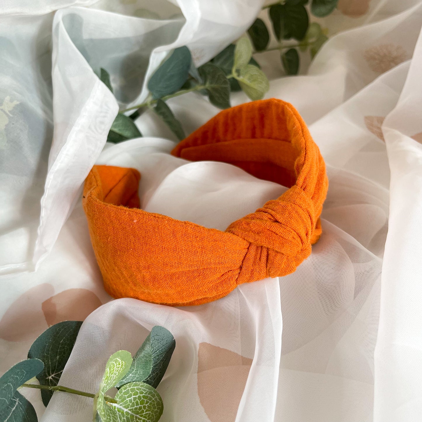 Plain Orange Knot Headband