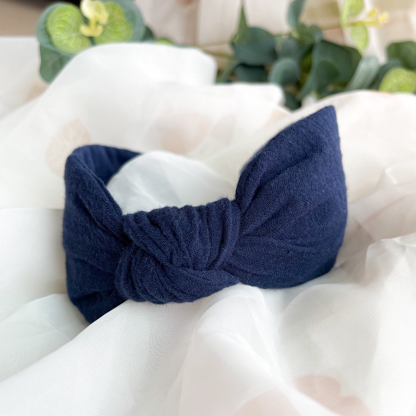 Plain Navy Knot Headband