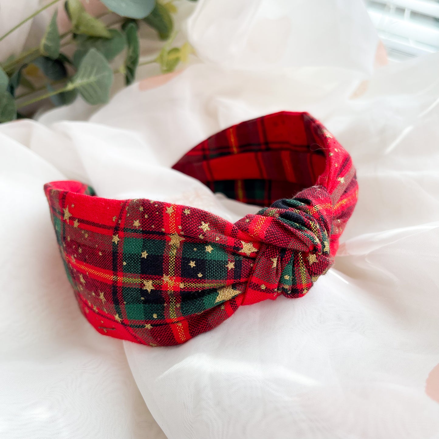 Christmas Tartan Knot Headband
