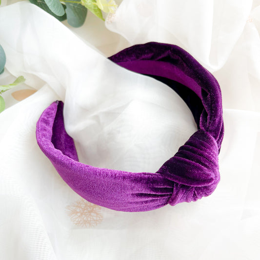 Purple Velvet Knot Headband