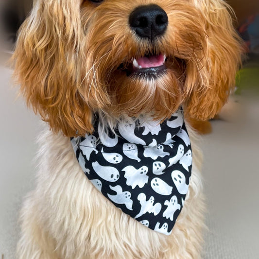 Ghost Print Halloween Dog Bandana