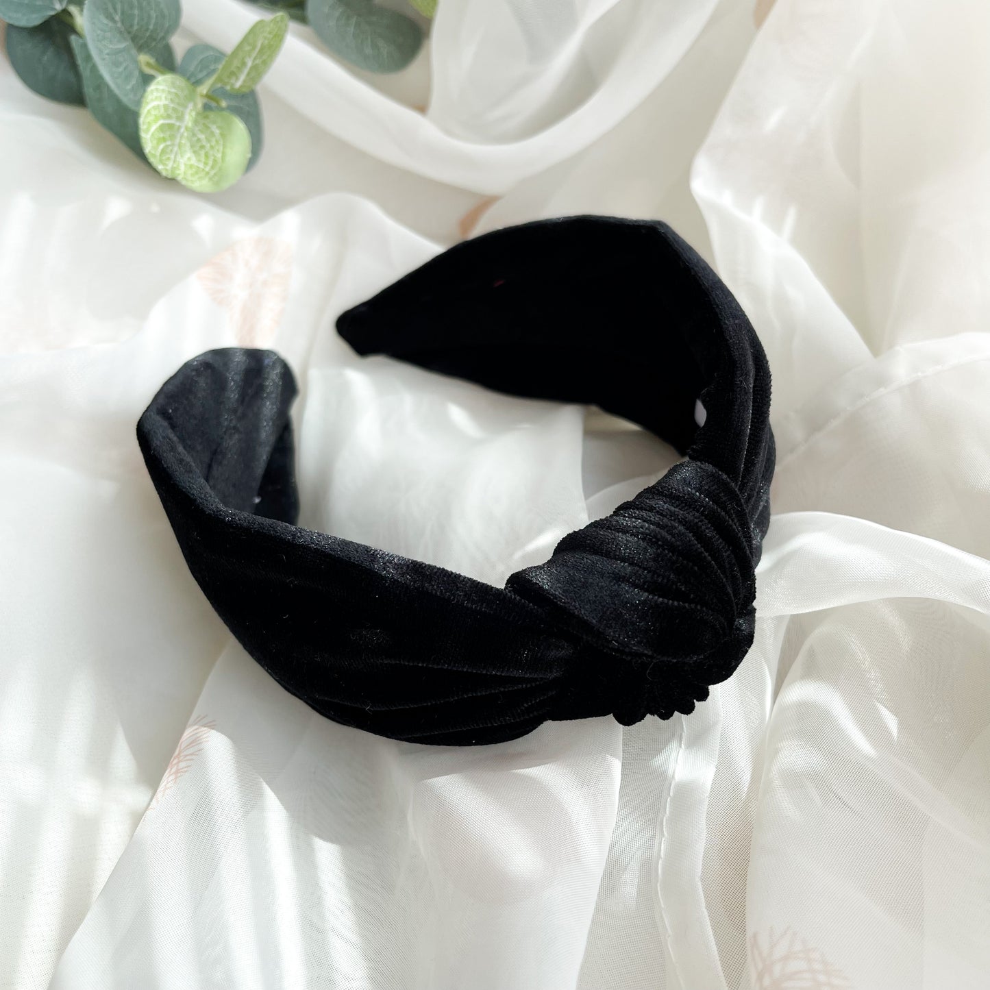 Black Velvet Knot Headband