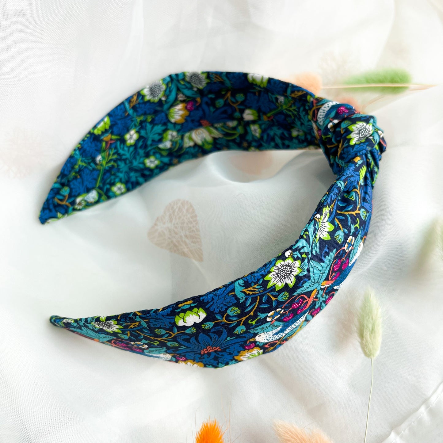 Strawberry Thief Blue Liberty of London Print Knot Headband