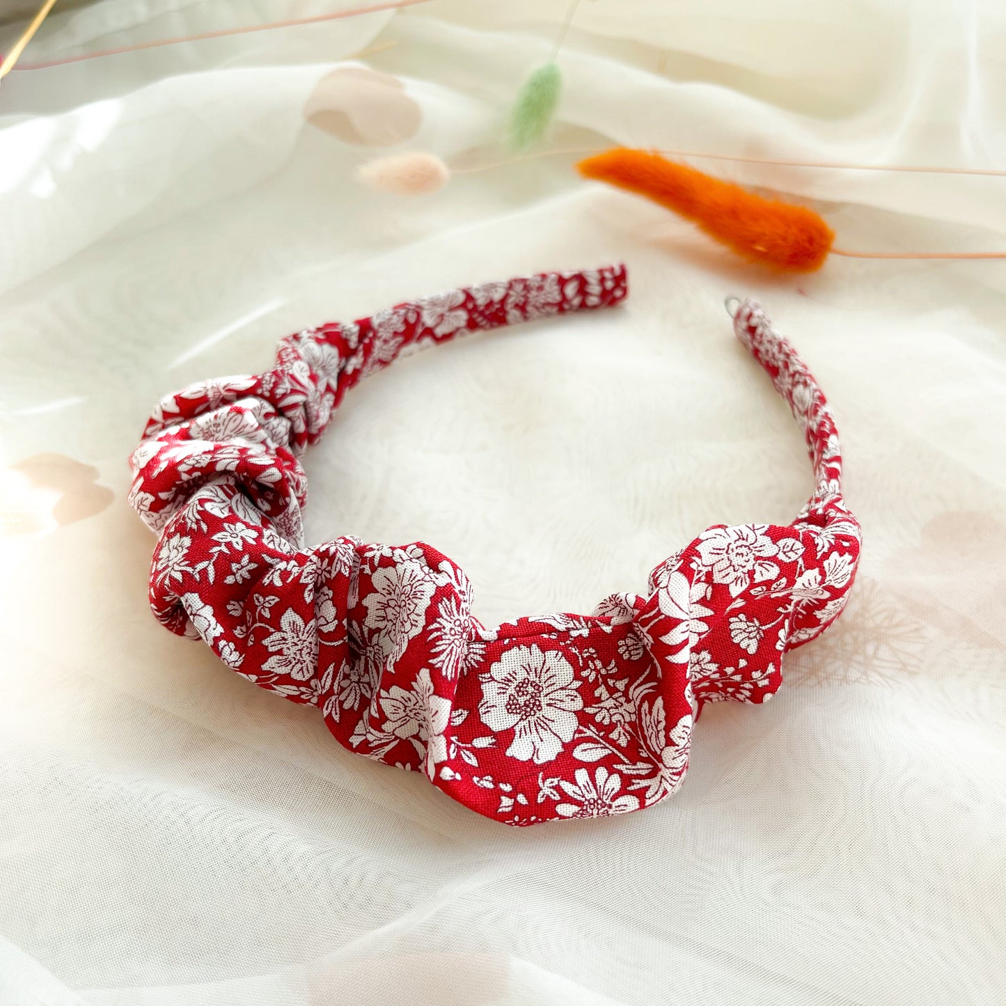 Emily Belle Red Ruched Headband