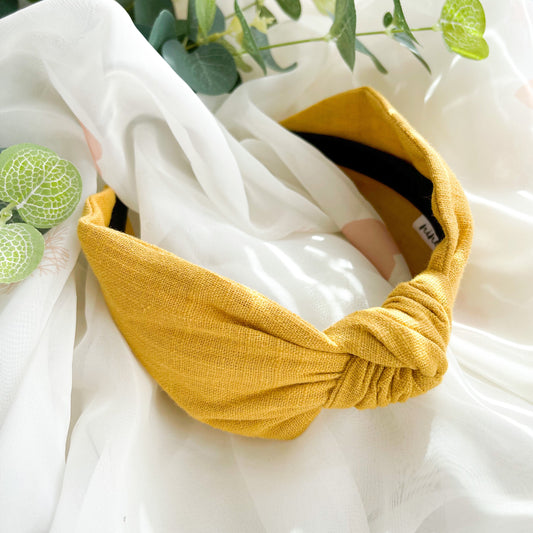 Plain Mustard Knot Headband