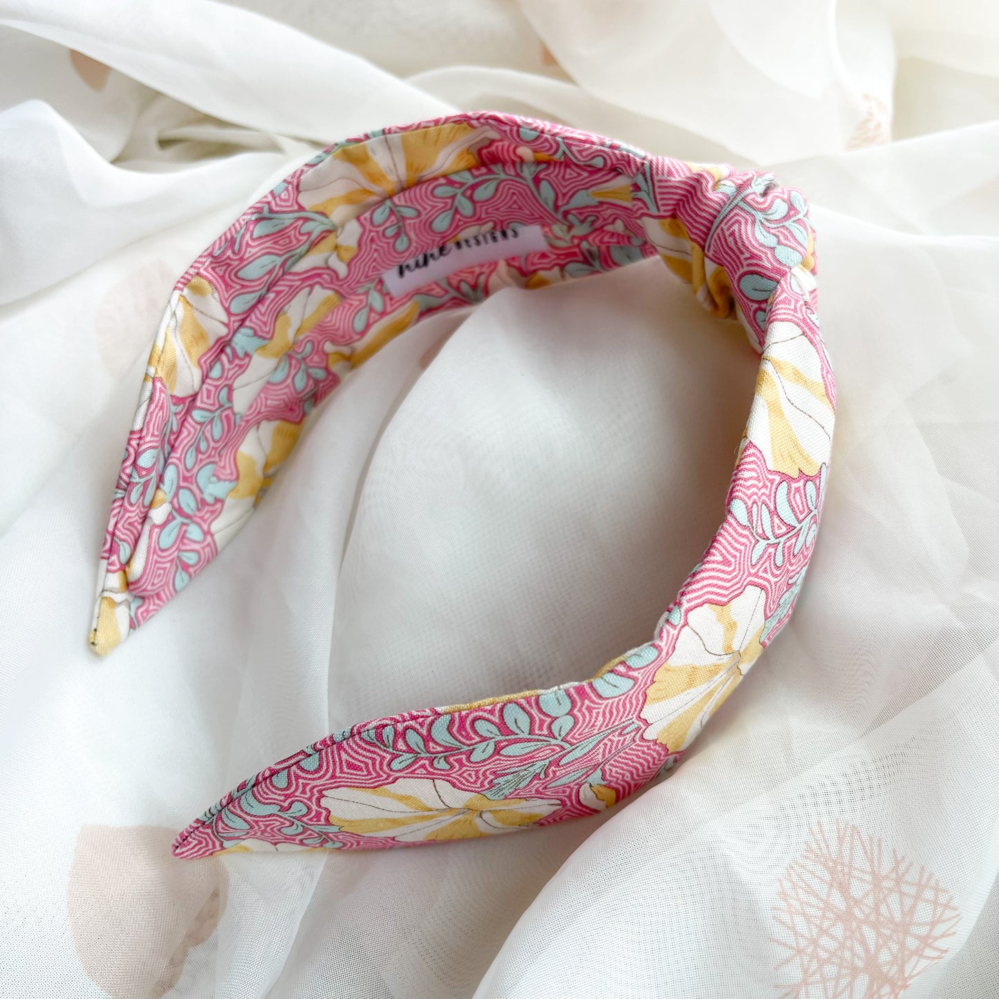 Floral Wave Print Knot Headband