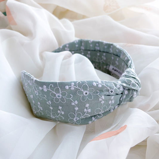 Broderie Anglaise Floral Print Knot Headband