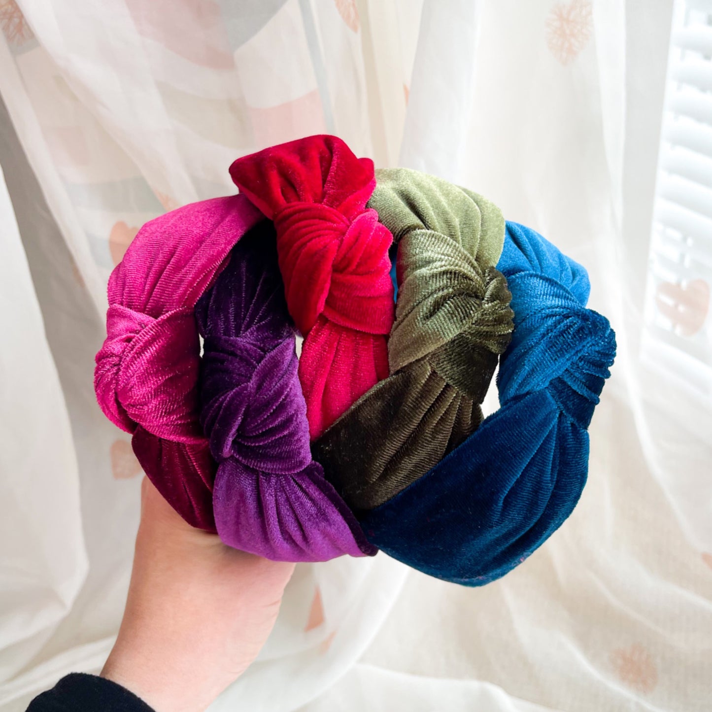 Pink Velvet Knot Headband