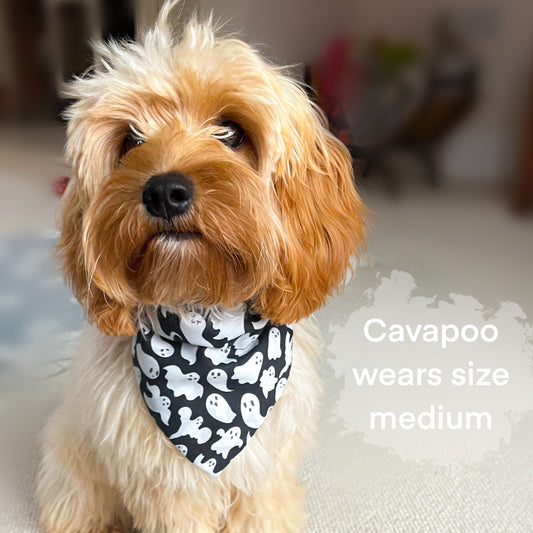Ghost Print Halloween Dog Bandana