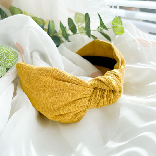Plain Mustard Knot Headband
