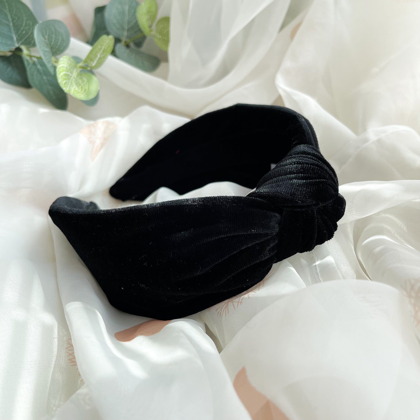 Black Velvet Knot Headband