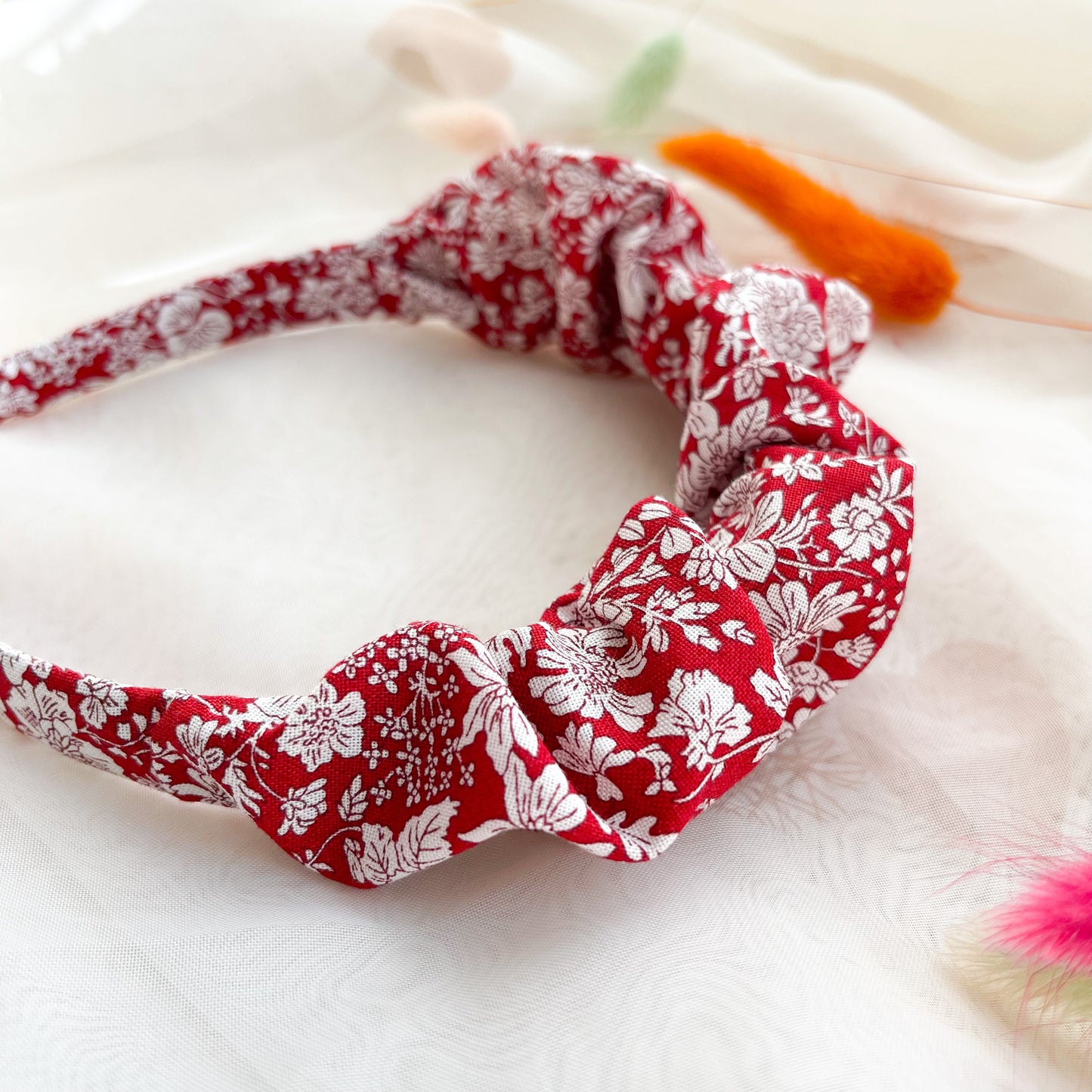 Emily Belle Red Ruched Headband