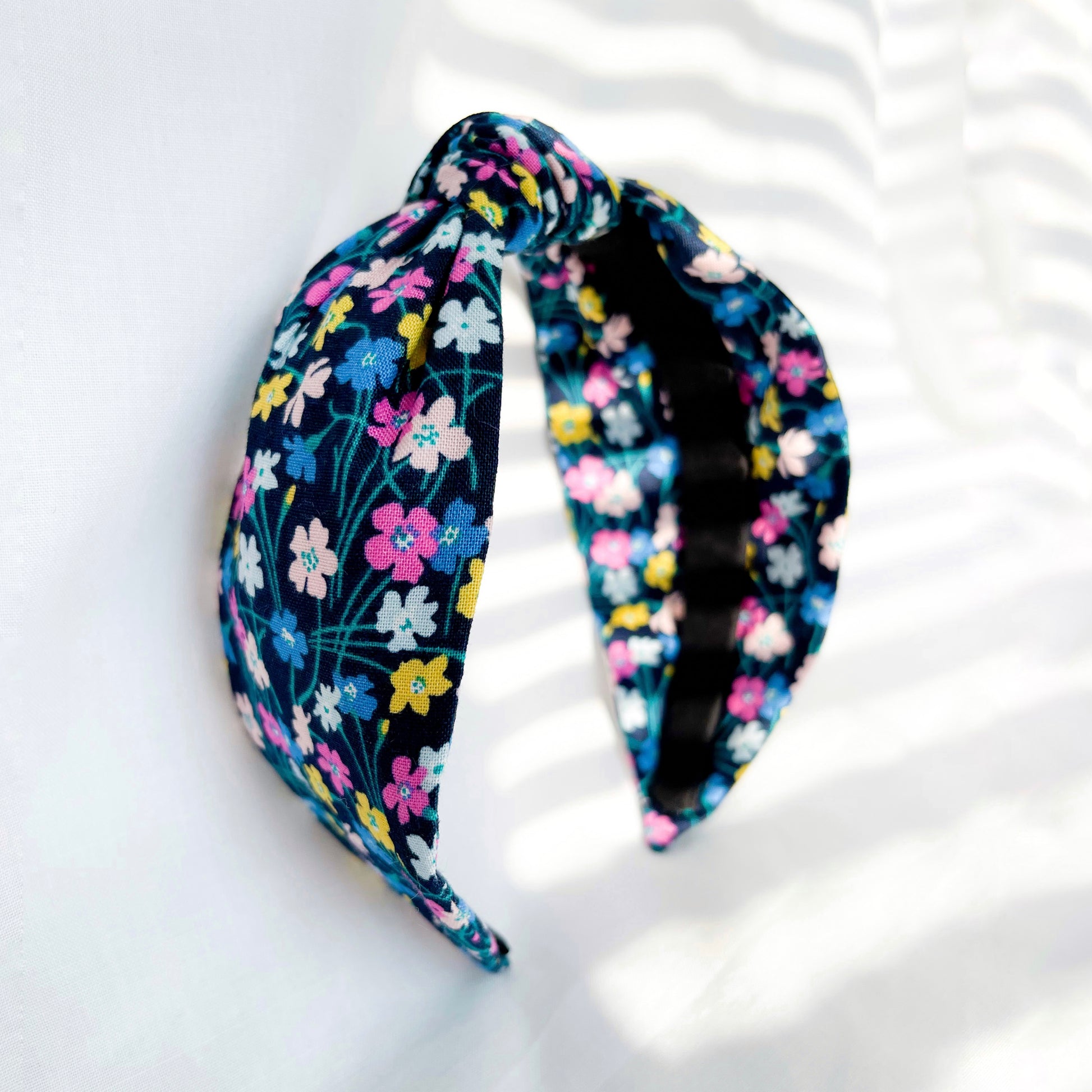 Floral top knot headband for women, turban hairband, floral top knot