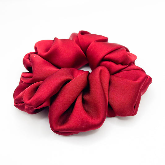 Wine Red Satin Scrunchie