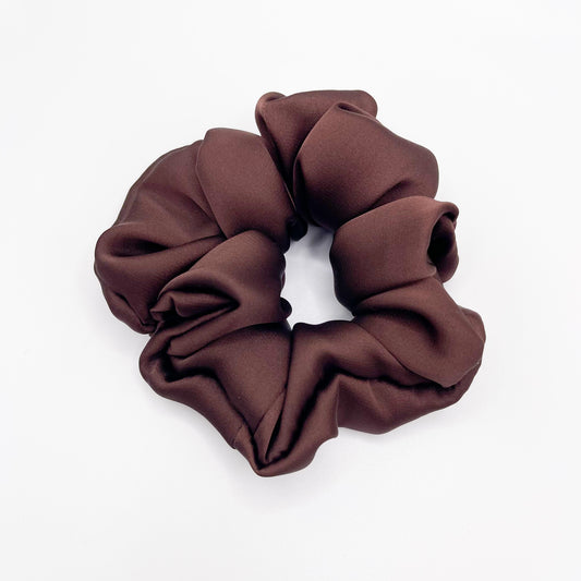 Brown Satin Scrunchie